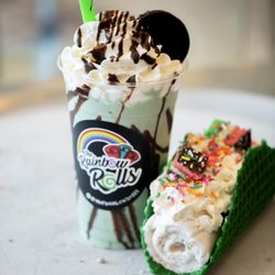 The Rainbow Rolls - Mint o fresh shake and rainbow cookie taco