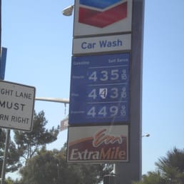 a gas station sign and a car wash sign
