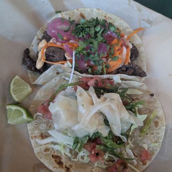 Tacofino - Top: steak taco Bottom: tuna taco - Mexican Near Me - Victoria, British Columbia Tacofino - Top: steak taco Bottom: tuna taco - Mexican Near Me - Victoria, British Columbia