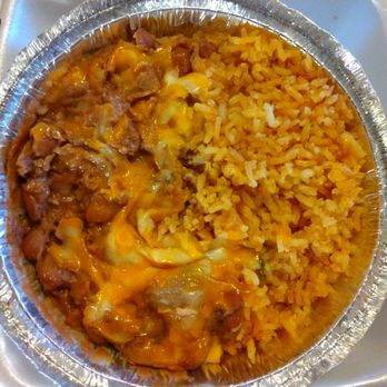 La Mexicana II - To go order of rice & beans. Plenty of melted cheese on the pinto beans. Their Spanish rice is also delicious! - Mexican Near Me - Paso Robles, California La Mexicana II - To go order of rice & beans. Plenty of melted cheese on the pinto beans. Their Spanish rice is also delicious! - Mexican Near Me - Paso Robles, California