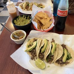 Special steak taco, Special pork taco, Homemade Guac, and real Mexican Coke. Special steak taco, Special pork taco, Homemade Guac, and real Mexican Coke.