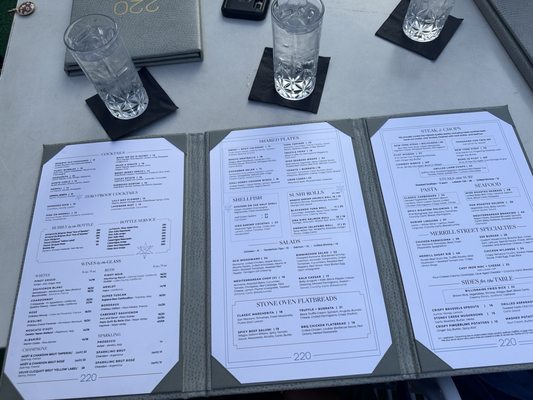 Menu photo 1 220 Merrill Birmingham, MI