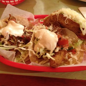 BKK Mexican & Thai - 2 fish tacos and 1 beef crispy taco - Mexican Near Me - Berkeley, California BKK Mexican & Thai - 2 fish tacos and 1 beef crispy taco - Mexican Near Me - Berkeley, California