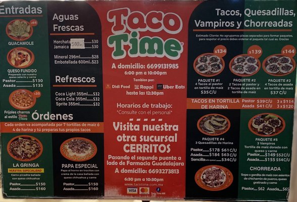 Menu photo 1 Taco Time Mazatlán, SIN Menu photo 1 Taco Time Mazatlán, SIN