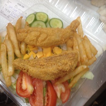 Captain Fish & Chicken - a salad and fries - Chicken Wings Near Me - Youngstown, Ohio