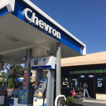 Chevron - a chevron gas station on a sunny day - Gas Stations Near Me - Los Angeles, California
