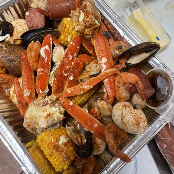 Bless This Food - a tray of seafood and corn on the cob - Fast Food Near Me - Madison Heights, Virginia Bless This Food - a tray of seafood and corn on the cob - Fast Food Near Me - Madison Heights, Virginia