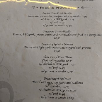 Young Can Wok Chinese Bistro - Rice & Noodles menu. Fri lunch 2018-07-13 - Chinese Near Me - Burlingame, California