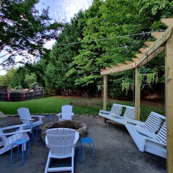 Breaking Ground Landscapes & Irrigation - Pergola and swing build with firepit - Landscape Architects or Designers Near Me Breaking Ground Landscapes & Irrigation - Pergola and swing build with firepit - Landscape Architects or Designers Near Me