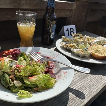 Pier Place - 1/2 Beet salad & Macdaddy Oysters - Seafood Near Me - Point Arena, California