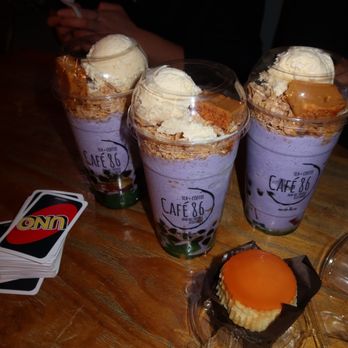 Cafe 86 - Upside down halo halo & ube flan cake - Desserts Near Me - Union City, California Cafe 86 - Upside down halo halo & ube flan cake - Desserts Near Me - Union City, California