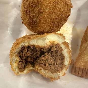 Bella Flan - Potato ball with beef (not a good pic as I forgot to take a good one when it was hot) - Bakeries Near Me - Richardson, Texas