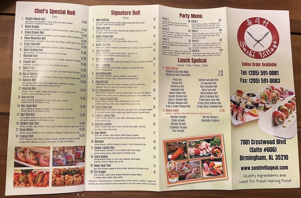 Menu photo 1 Sushi Village Irondale, AL Menu photo 1 Sushi Village Irondale, AL