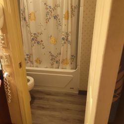 VERY small bathroom. My wife uses a wheelchair and could not use this bathroom correctly. Very sad
