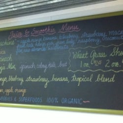 Nature's Food Market & Juice Bar - Menu on the wall.