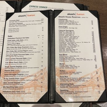 Akashi - Menu March 2026 - Sushi Bars Near Me - Houston, Texas