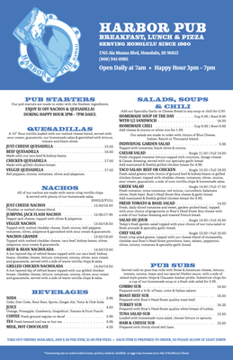 Menu photo 3 Harbor Pub & Pizza Honolulu, HI Menu photo 3 Harbor Pub & Pizza Honolulu, HI