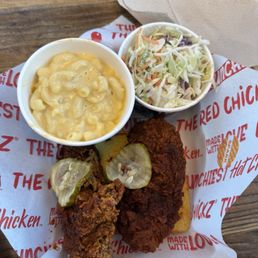 Two piece tender meal with side of mac & cheese and coleslaw Two piece tender meal with side of mac & cheese and coleslaw