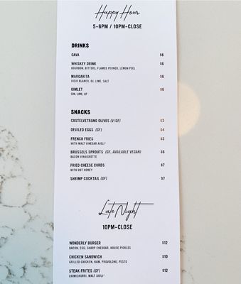 Menu photo 7 Wonderly Portland, OR