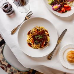 Marseille - Short rib pasta on a table