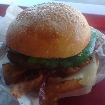 Hero Certified Burgers - Milton - Beef bacon burger with Swiss cheese. Look at that stale piece of lettuce! - Burgers Near Me - Milton, Ontario Hero Certified Burgers - Milton - Beef bacon burger with Swiss cheese. Look at that stale piece of lettuce! - Burgers Near Me - Milton, Ontario