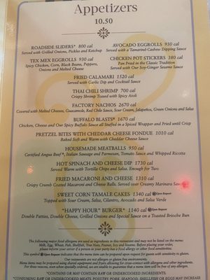 Menu photo 2 The Cheesecake Factory Franklin, TN Menu photo 2 The Cheesecake Factory Franklin, TN