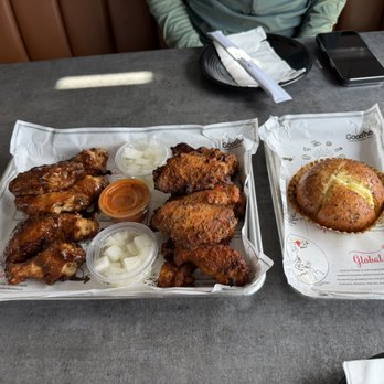 Goobne Chicken - Sweet & spicy on the left, pepper crispy in the center, baguette bowl on the right. - Chicken Wings Near Me - Artesia, California