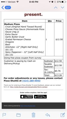 Menu photo 3 Pizza Shuttle Milwaukee, WI