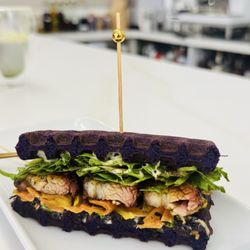 Nitro Tales - One-half of the Kakuni (Pork Belly) Ube Waffle