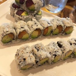 Raw sushi rolls