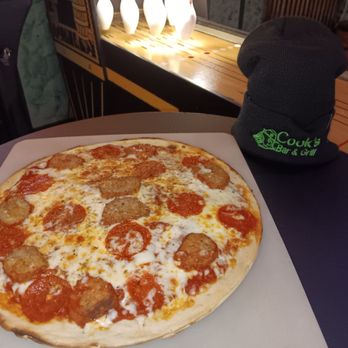 Cook's Bar & Grill - Pepperoni and meatball pizza - Burgers Near Me - Buffalo, New York Cook's Bar & Grill - Pepperoni and meatball pizza - Burgers Near Me - Buffalo, New York