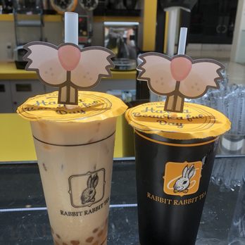 Rabbit Rabbit Tea - Iron Buddha Oolong Milk Tea and Golden Jinxuan Oolong Milk Tea - Coffee & Tea Near Me - Santa Clara, California