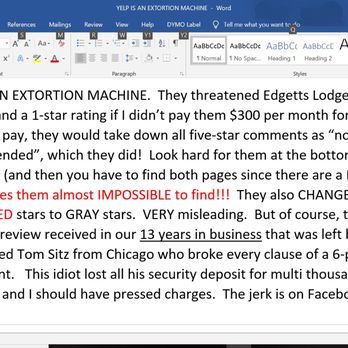 Edgetts Lodge - Yelp is an extortion machine. DO NOT DO BUSINESS WITH THEM. Google Billion Dollar Bully and STOP using them! - Vacation Rentals Near Me - Luther, Michigan Edgetts Lodge - Yelp is an extortion machine. DO NOT DO BUSINESS WITH THEM. Google Billion Dollar Bully and STOP using them! - Vacation Rentals Near Me - Luther, Michigan