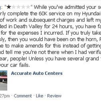 Accurate Auto by Mike - While Accurate Auto removed this negative feedback comment posted to their Facebook page, I kept a copy. - Auto Repair Near Me - Chico, California Accurate Auto by Mike - While Accurate Auto removed this negative feedback comment posted to their Facebook page, I kept a copy. - Auto Repair Near Me - Chico, California