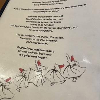 Afghan Bistro - Poetry and artwork on menu - Afghan Near Me - Springfield, Virginia