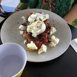 Gordons - Beans, chorizo & goats cheese toast.