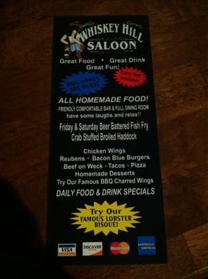 Menu photo 3 Whiskey Hill Saloon Cassadaga, NY Menu photo 3 Whiskey Hill Saloon Cassadaga, NY