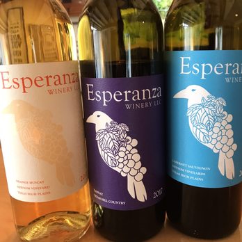 Esperanza Winery - three bottles of esperanza wine - Wine Tasting Room Near Me - Blanco, Texas