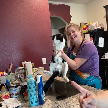 Carolyn's Mobile Cat Grooming - Carolyn with my sisters cat Jasper - Pet Groomers Near Me