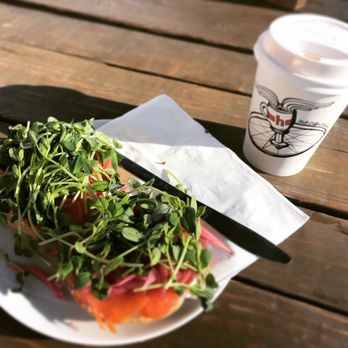 Hub Coffee Roasters - Vanilla Latte with Lox Bagel - Coffee Roasteries Near Me - Reno, Nevada