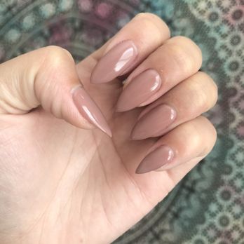 ChiChi Nails & Spa - Gel manicure on my natural nails! I asked for a medium stiletto shape. Color is Butternut Squash - Nail Salons Near Me - Riverside, California ChiChi Nails & Spa - Gel manicure on my natural nails! I asked for a medium stiletto shape. Color is Butternut Squash - Nail Salons Near Me - Riverside, California