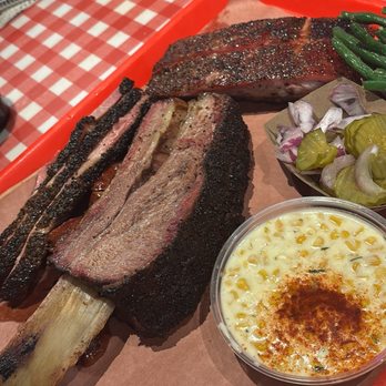 Terry Black's Barbecue - Beef ribs, sausage, pork ribs, corn, green beans. Lunch - Barbeque Near Me - Austin, Texas Terry Black's Barbecue - Beef ribs, sausage, pork ribs, corn, green beans. Lunch - Barbeque Near Me - Austin, Texas