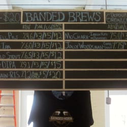 Banded Brewing - The tasting room board - March 19, 2014