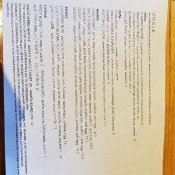 Uncle - Menu - Asian Fusion Near Me - Denver, Colorado Uncle - Menu - Asian Fusion Near Me - Denver, Colorado
