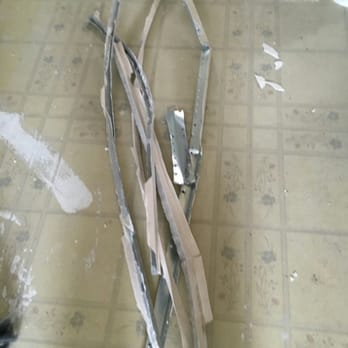 Grace Mitchell Construction - This is the corner bead that was RIPPED out of the wall. Absolutely no reason for that at all. Pure disrespect - General Contractors Near Me - Hollidaysburg, Pennsylvania