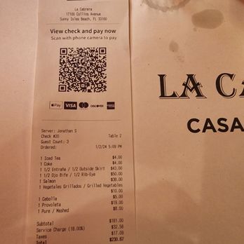 La Cabrera - Expensive food and doesn't taste good. FYI- Gratuity is included for all parties regardless of size. - Argentine Near Me - Sunny Isles Beach, Florida