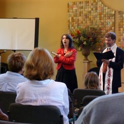 BuxMont Unitarian Universalist Fellowship - Children and Adults read together at our intergenerational Ingathering service in September 2014.