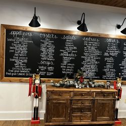 The Tin Top Restaurant and Oyster Bar - Menu board
