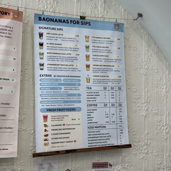 Baonanas - Drinks menu - Desserts Near Me - Jersey City, New Jersey