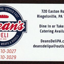 Dean's Deli - Business Card